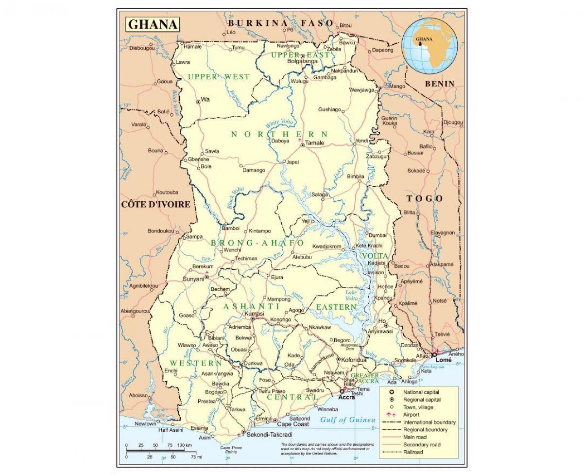 административная карта Ганы