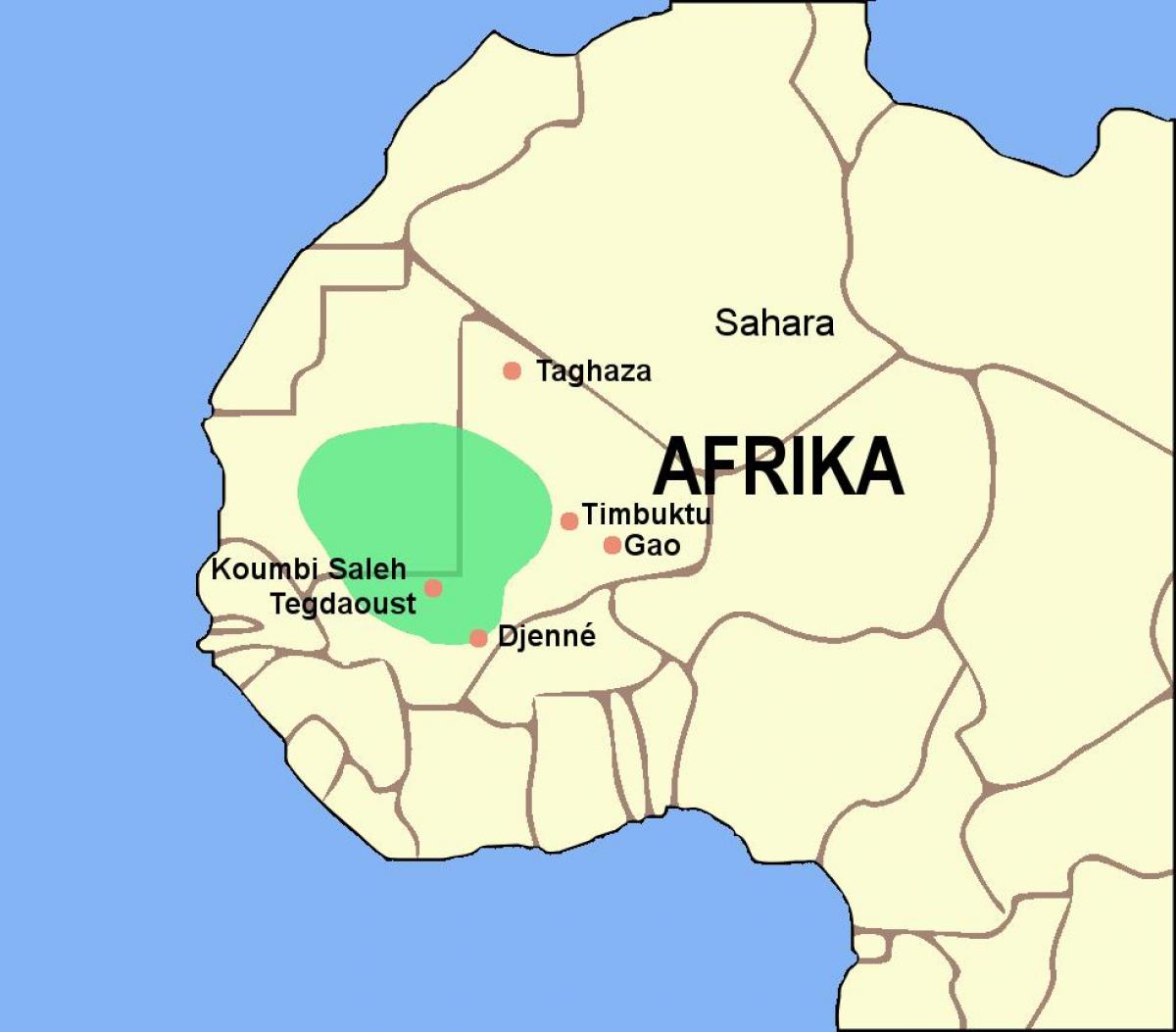 Карта империи Гана