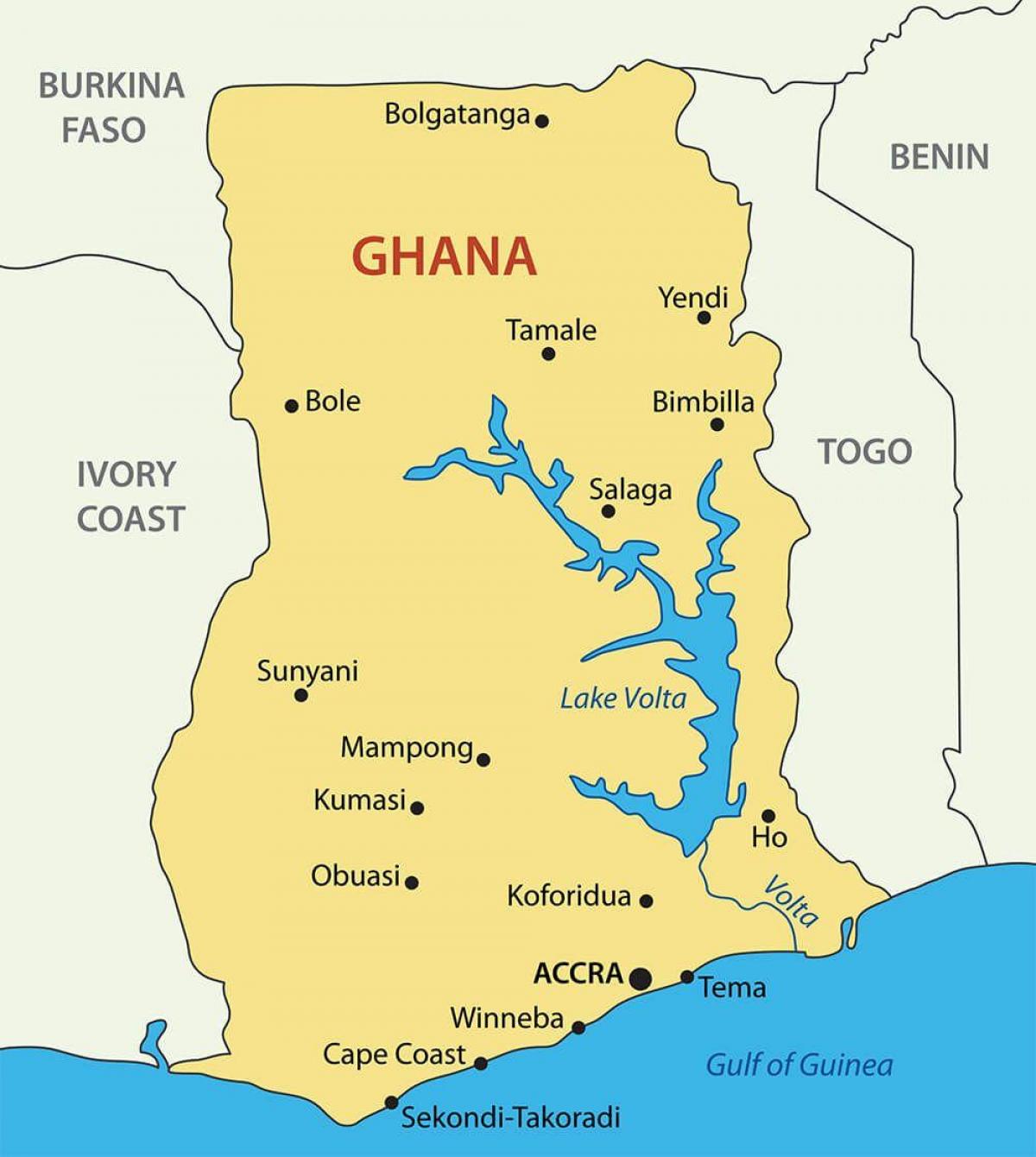 Гана карта с городами