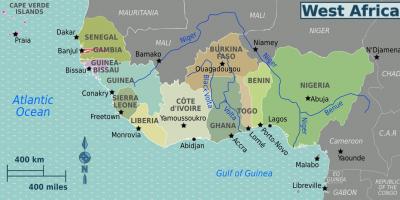 Карта Гана Западной Африки